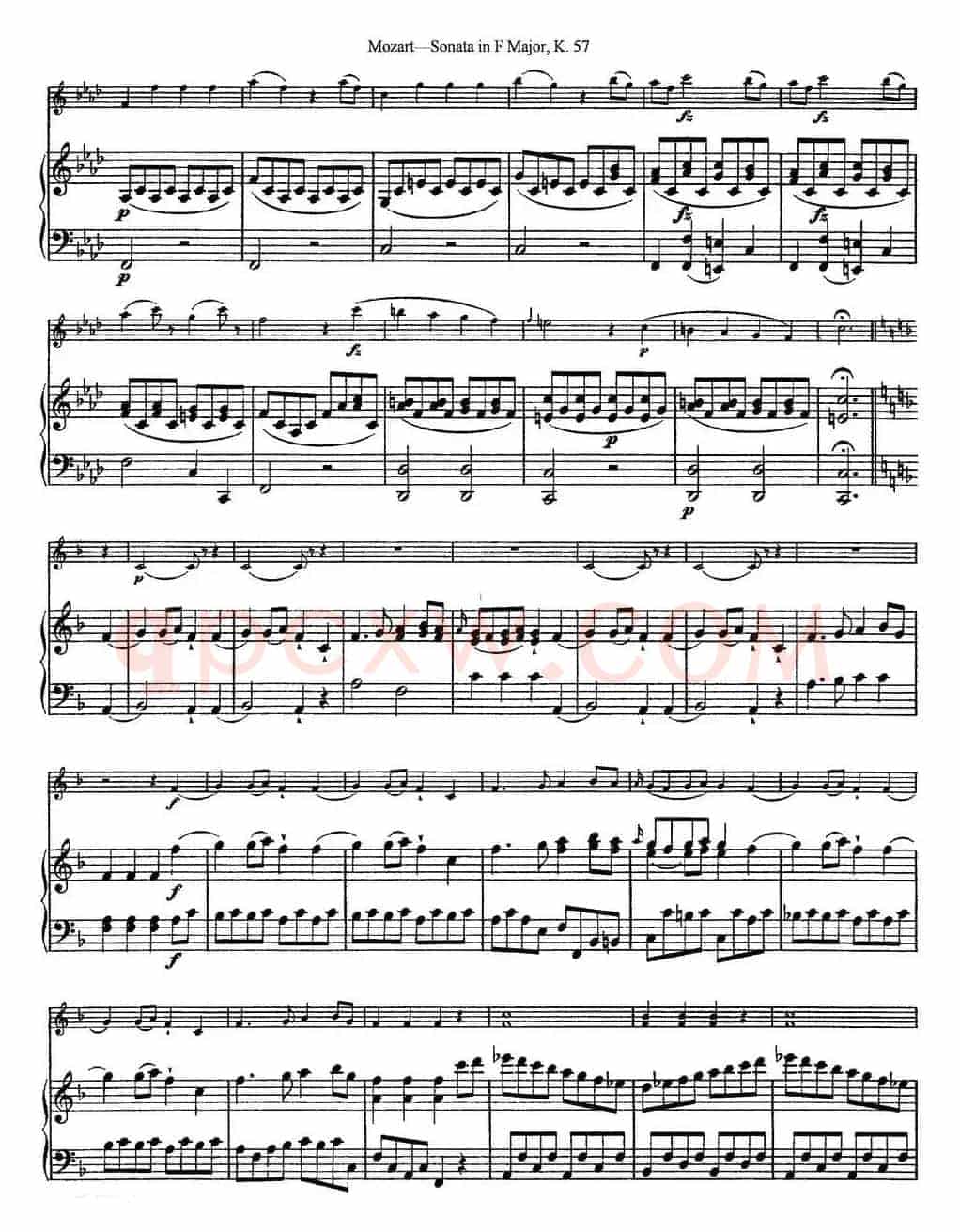 Violin Sonata in F Major K.357（小提琴+钢琴伴奏）