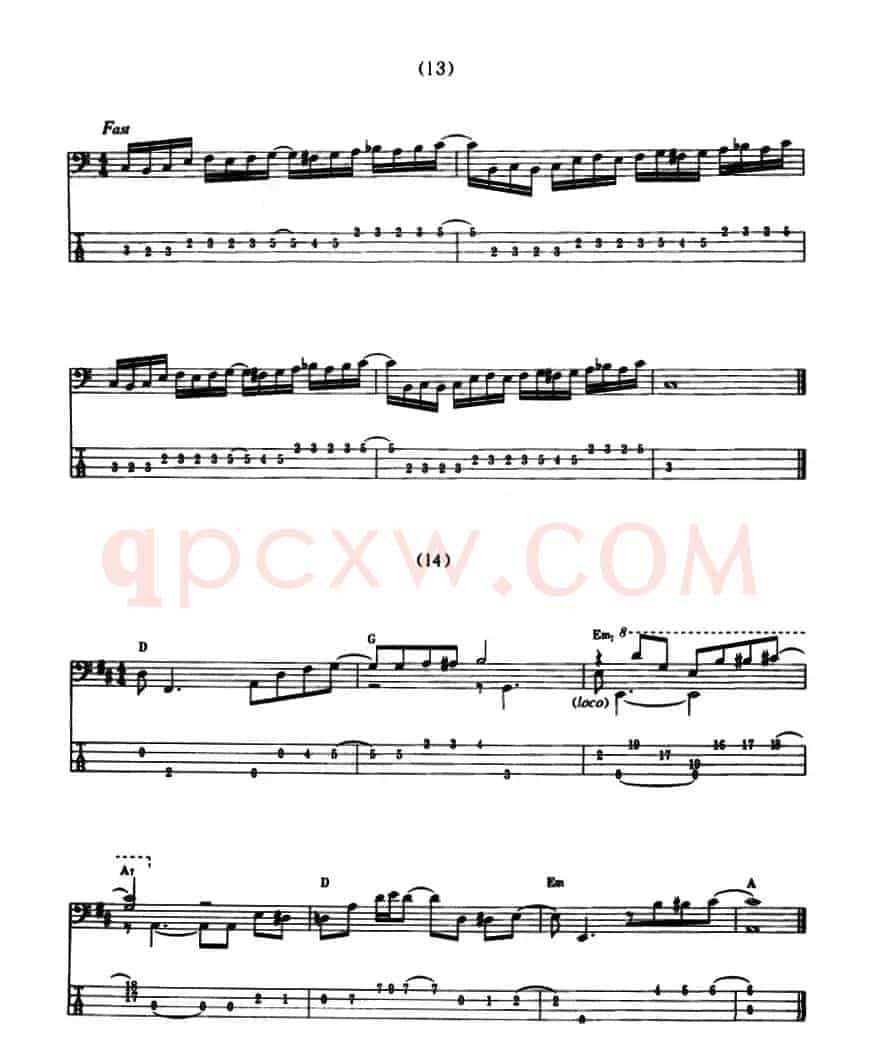 电贝司专业等级第五级(二、必弹曲目:练习曲)