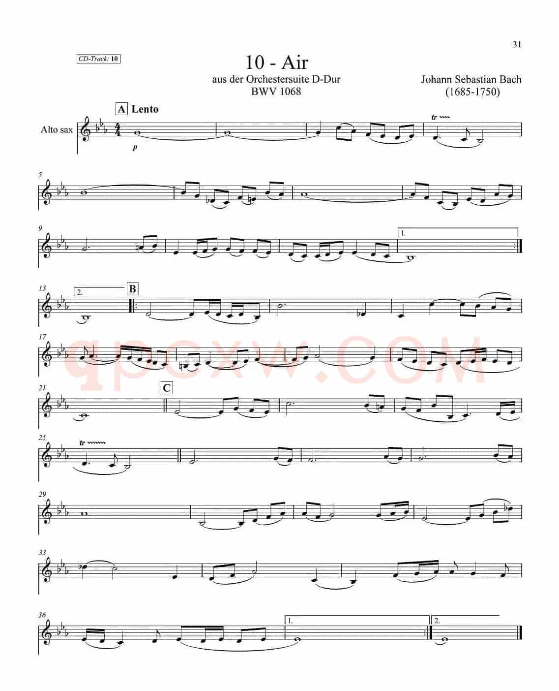 古典SAX12首（中音萨克斯分谱）