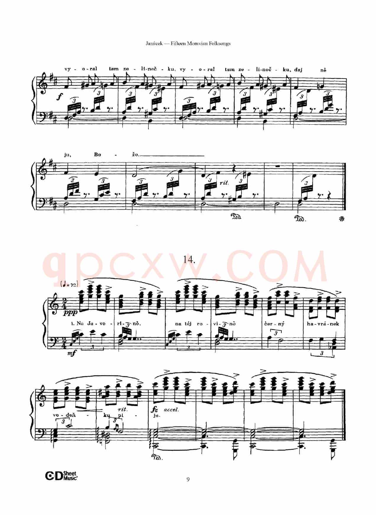 Moravian Folksong（15首摩拉维亚民歌集）