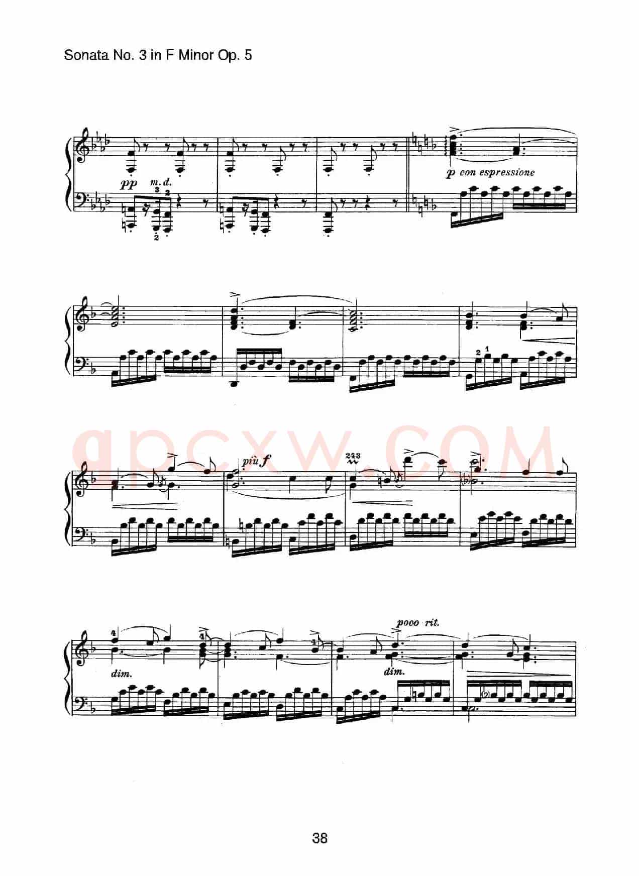 Piano Sonata No.3 in f Minor Op.5(f小调第三钢琴奏鸣曲)