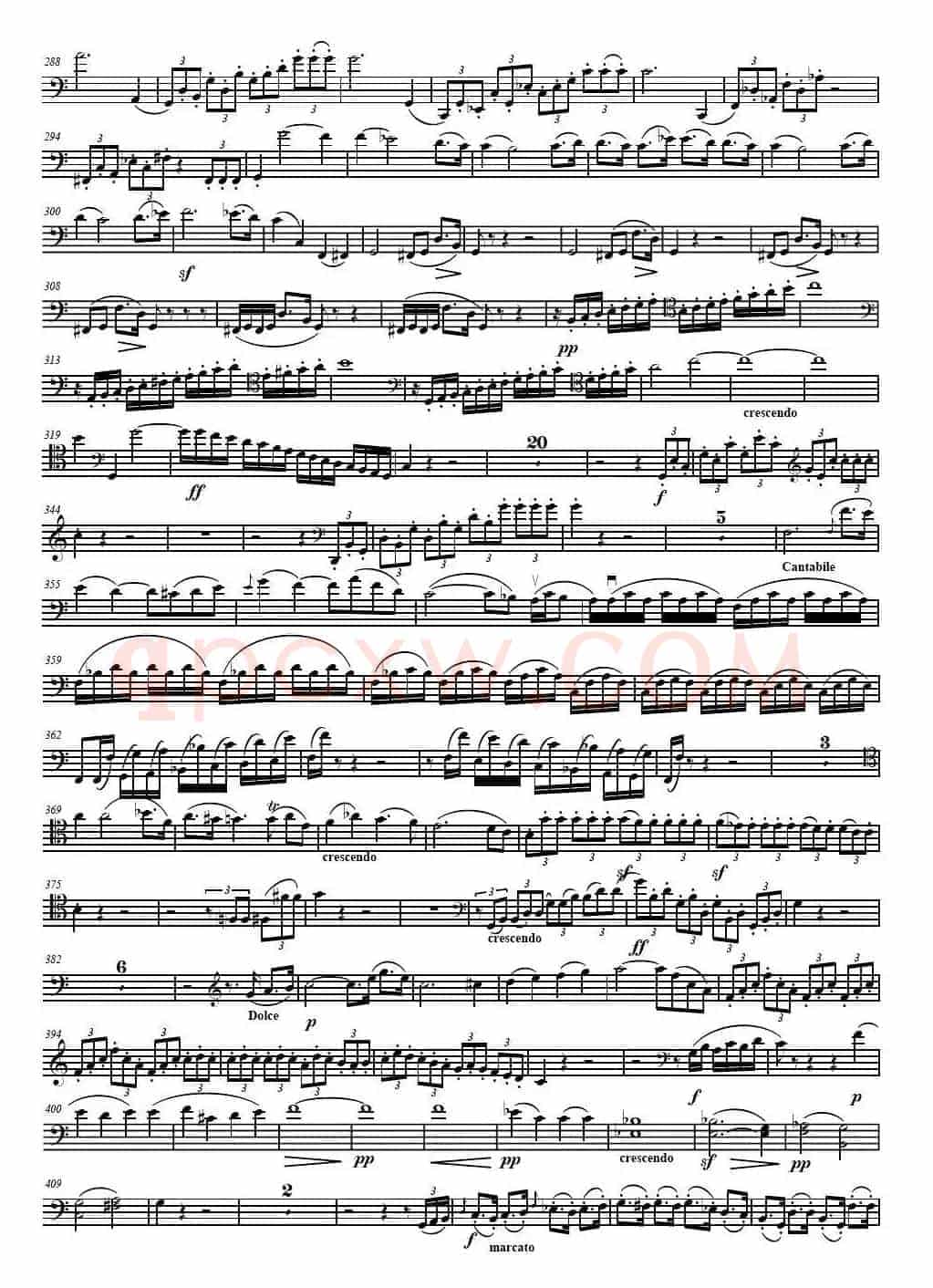 贝多芬  C大调三重协奏曲 第一乐章 作品56（大提琴分谱）
