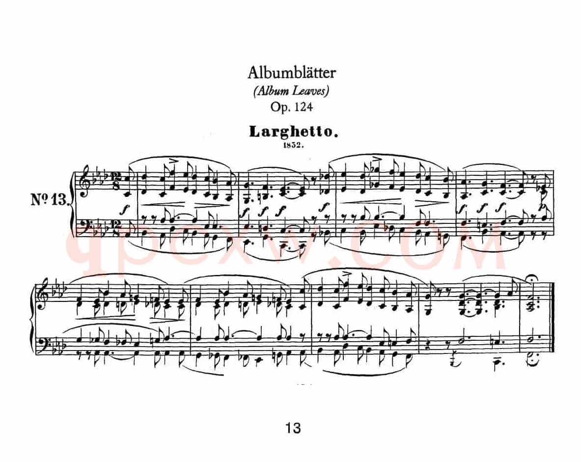Albumblätter Op.124（纪念册页）（No.13）
