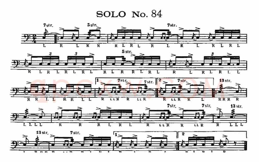 美国军鼓 SOLO No.81-85（爵士鼓谱）