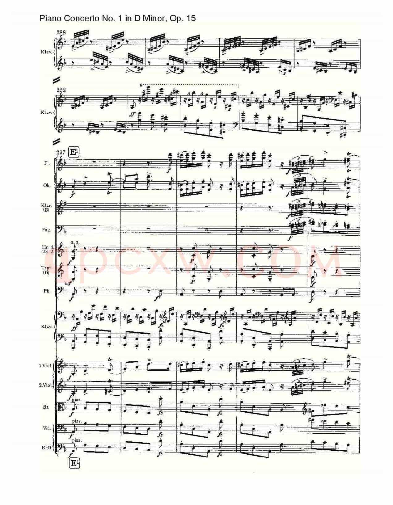 D小调钢琴第一协奏曲, Op.15第三乐章(一)