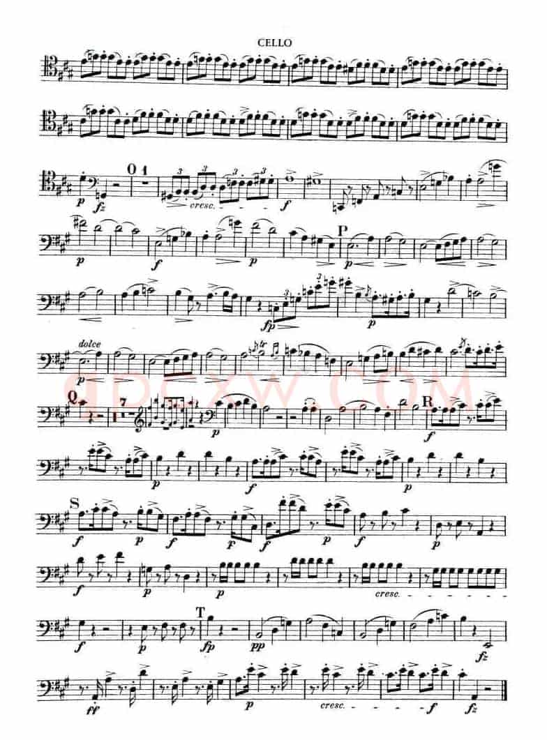 TROUT-QUARTET（大提琴谱）