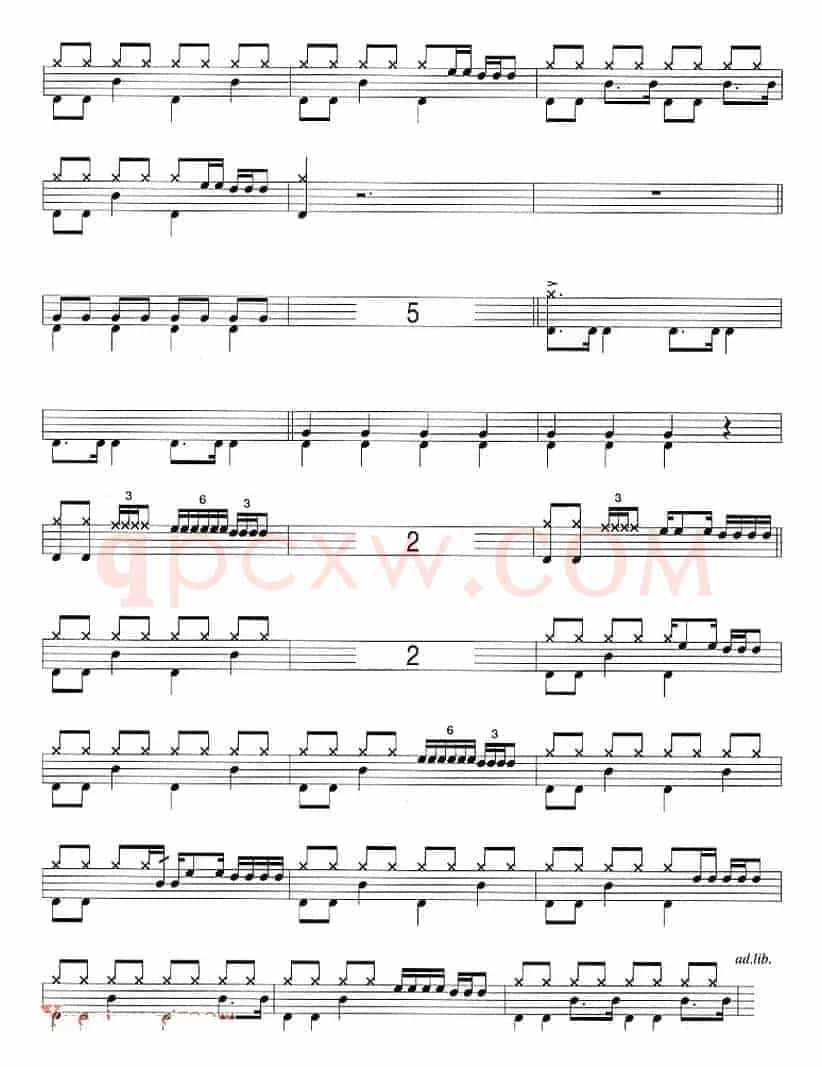 爵士鼓谱：Beatles - Come together