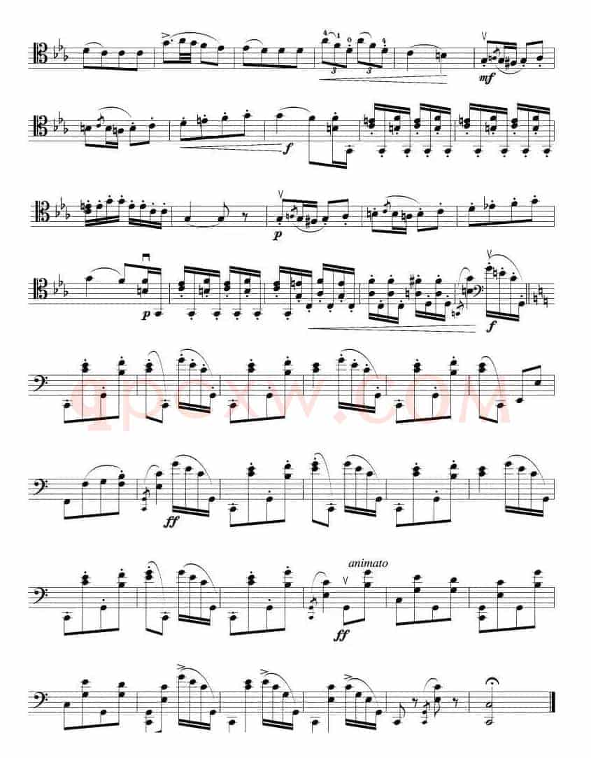 回旋曲（凯里尼作曲版）（大提琴谱）