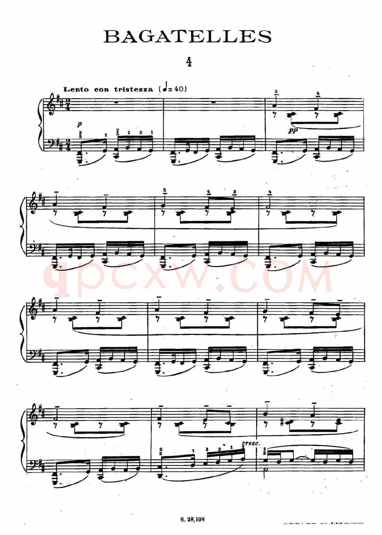 Ten Bagatelles Op.5(10首小品·4. b小调)