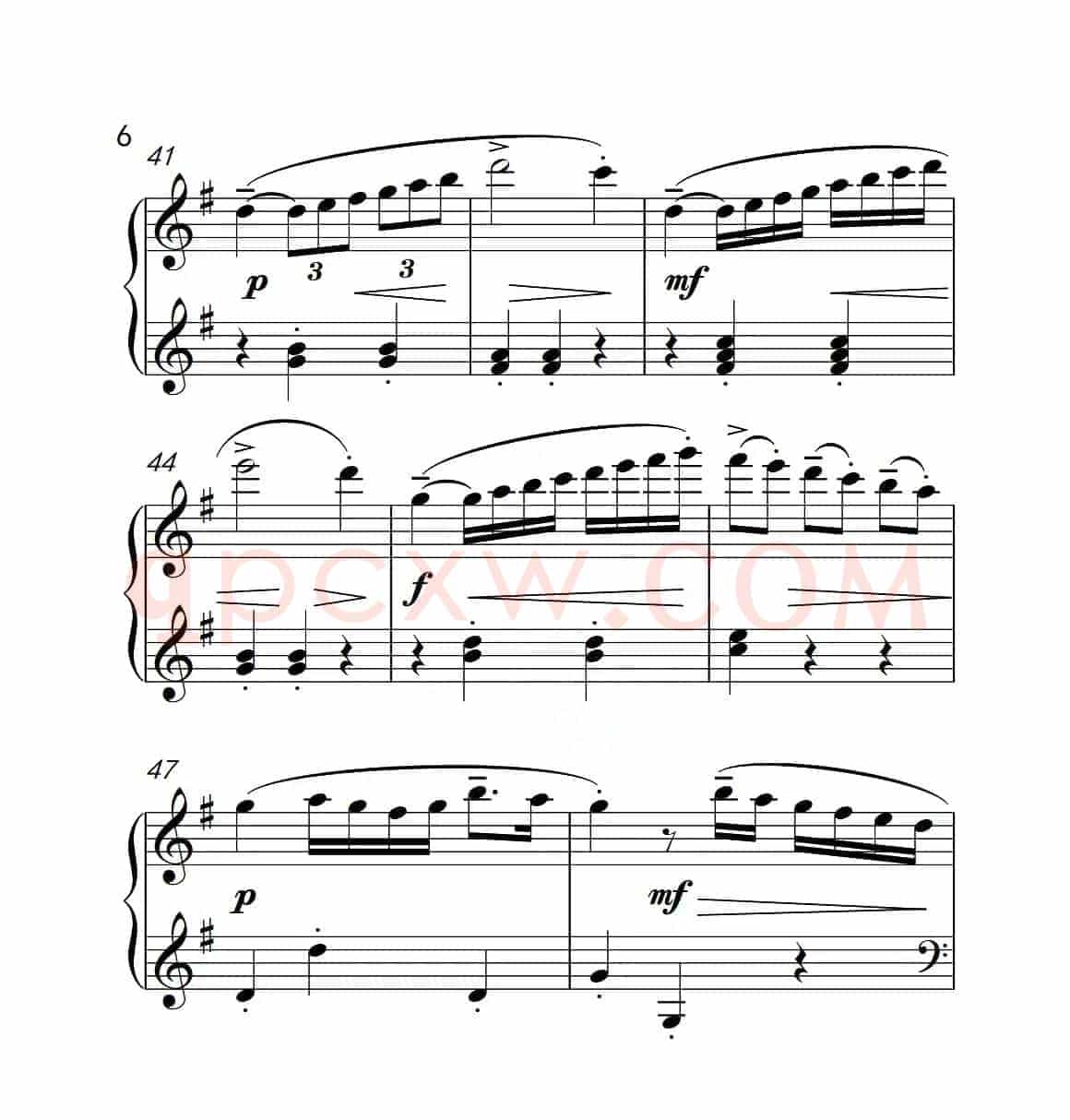第四级A组 G大调小奏鸣曲（中国音乐学院钢琴考级作品1~6级）