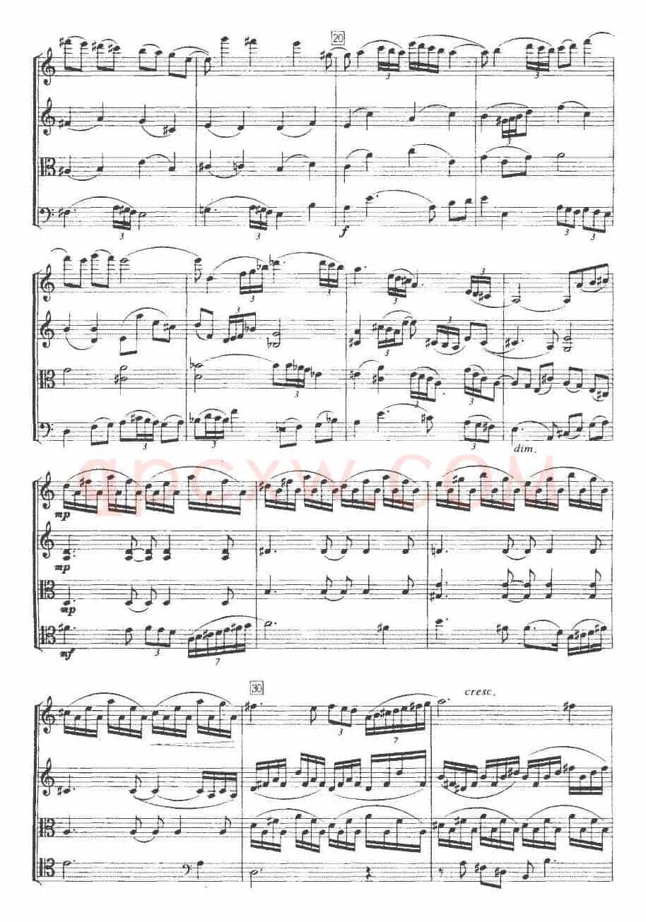 第一弦乐四重奏（第二乐章、赵哲亮作曲版）