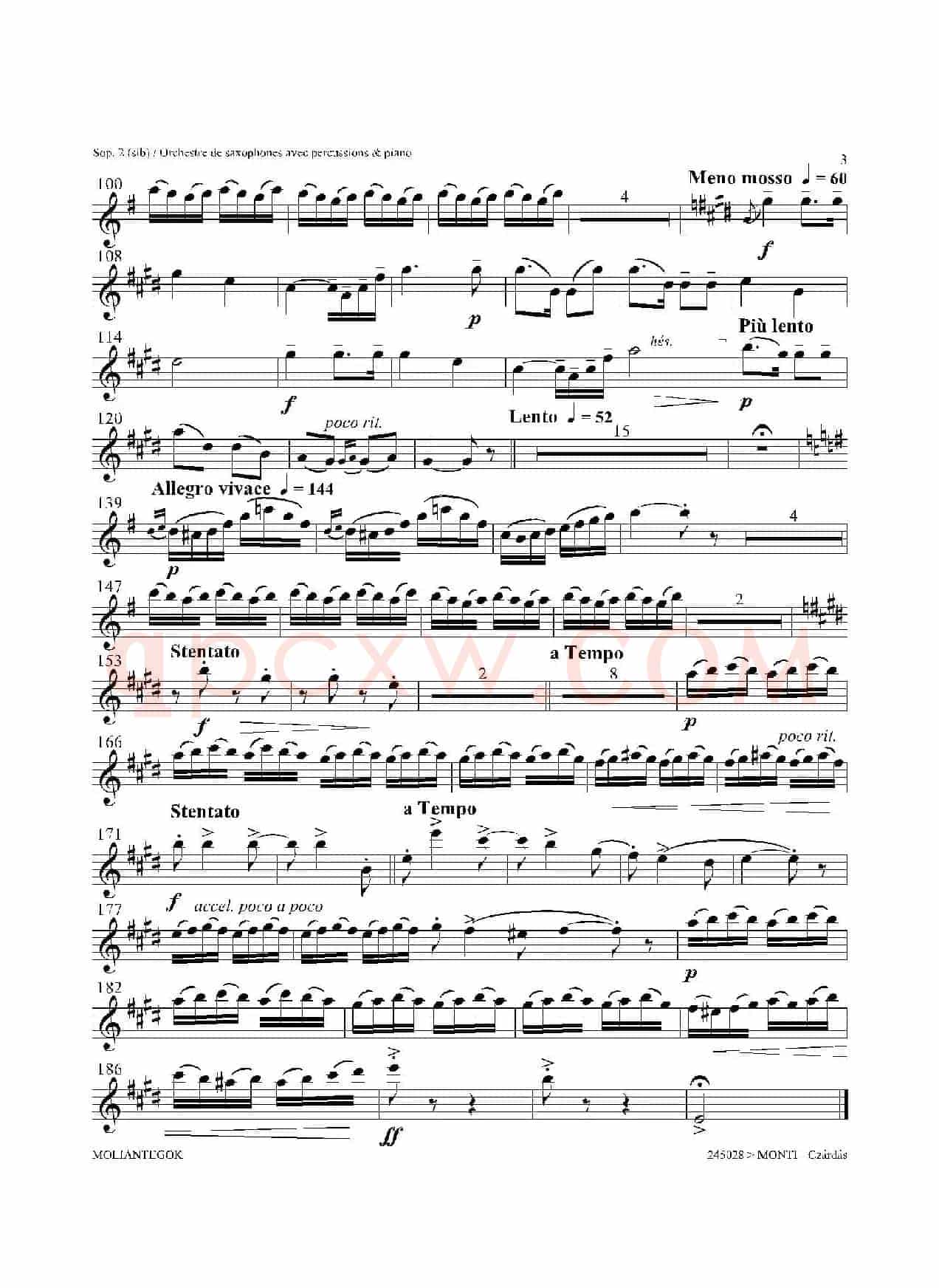 Czardas 查尔达斯（15重奏）（2支高音萨克斯）