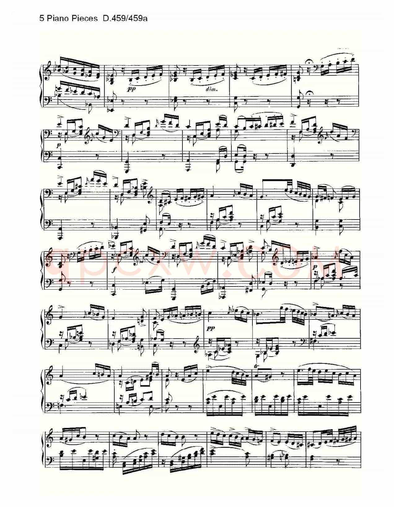 5 Piano Pieces D.459/459a（钢琴五联奏D.459/459a）