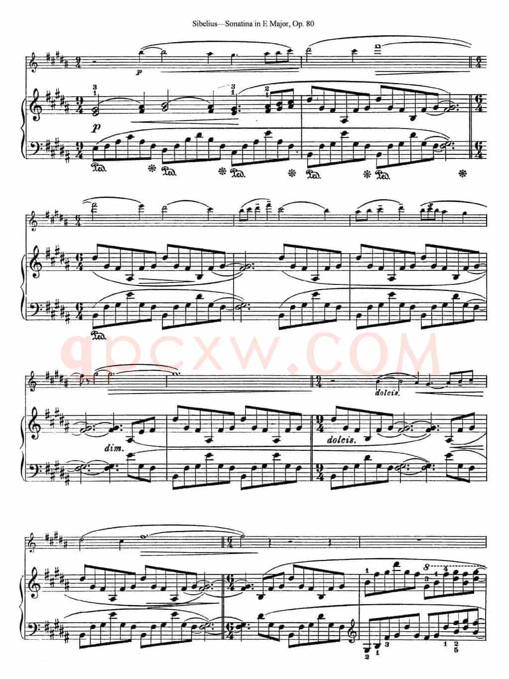 Violin Sonatina in E Major Op.80（小提琴+钢琴伴奏）