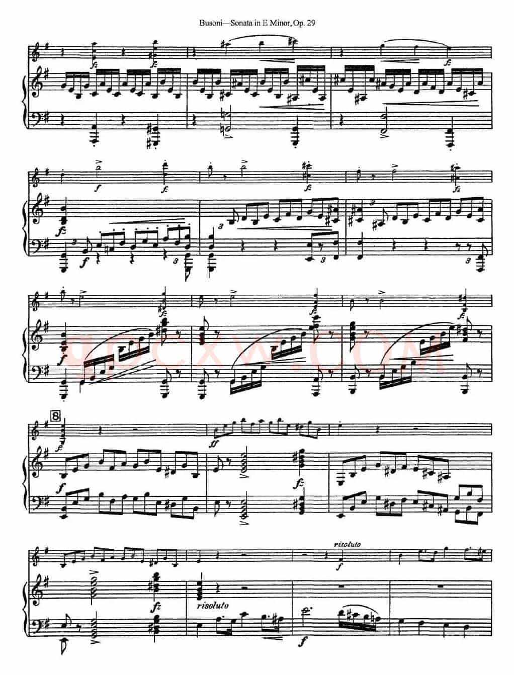 Violin Sonata No.1 in E Minor Op.29（小提琴+钢琴伴奏）