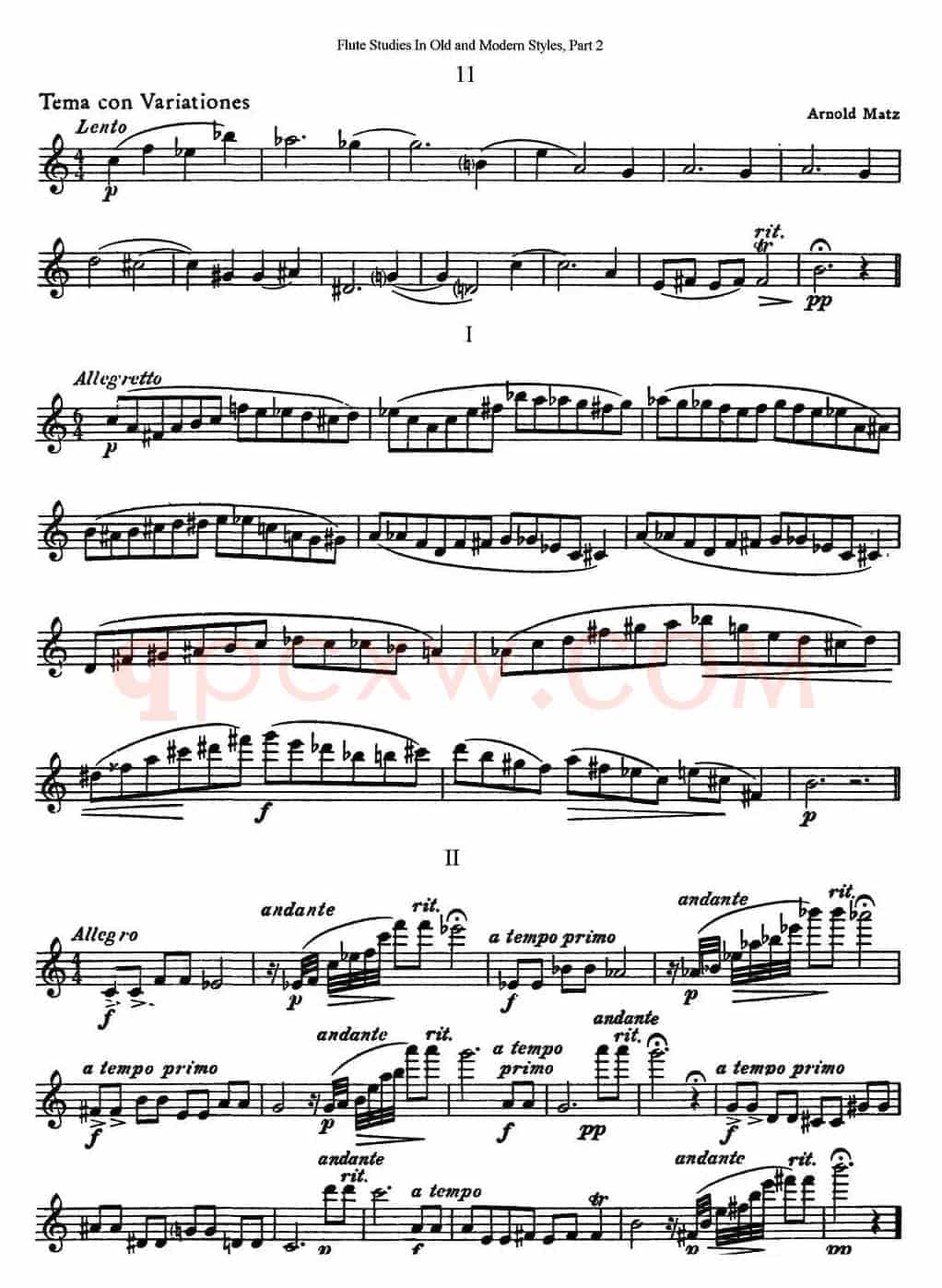 斯勒新老风格长笛练习重奏曲（第二部分）（NO.11）