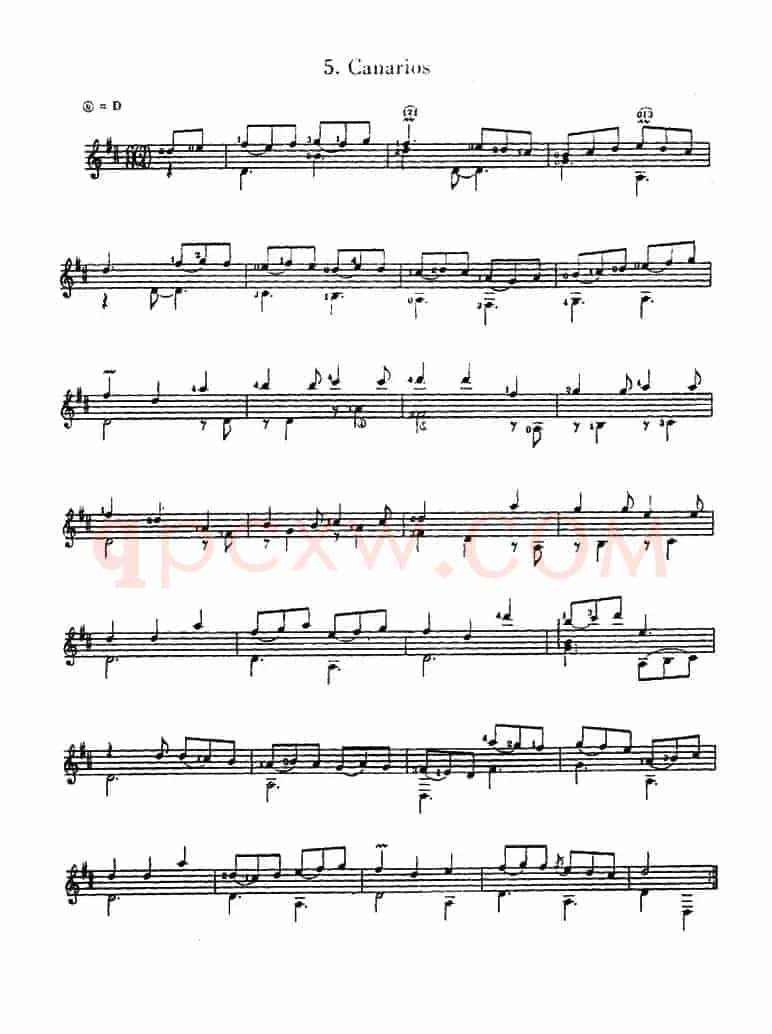 5首西班牙组曲（古典吉它）