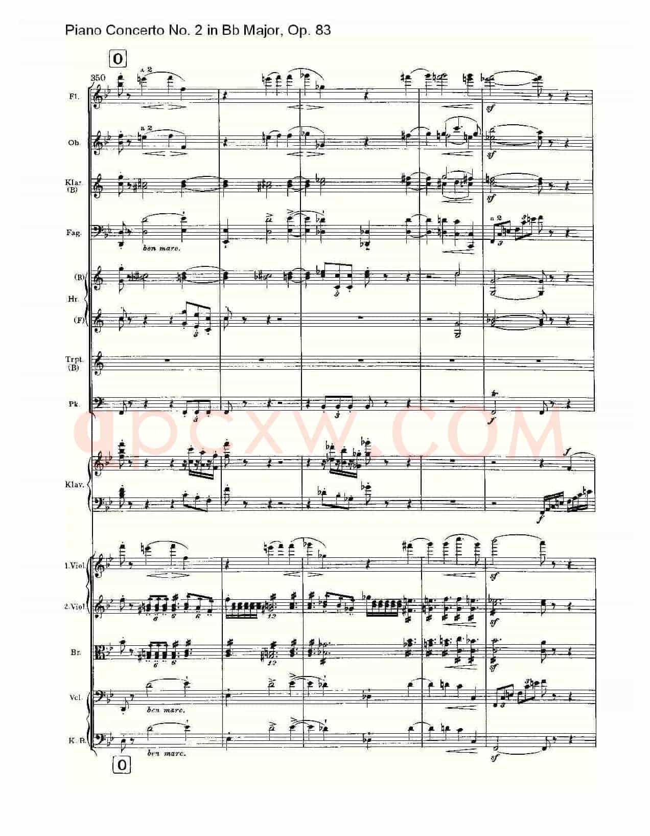 Bb大调钢琴第二协奏曲, Op.83第一乐章(二)