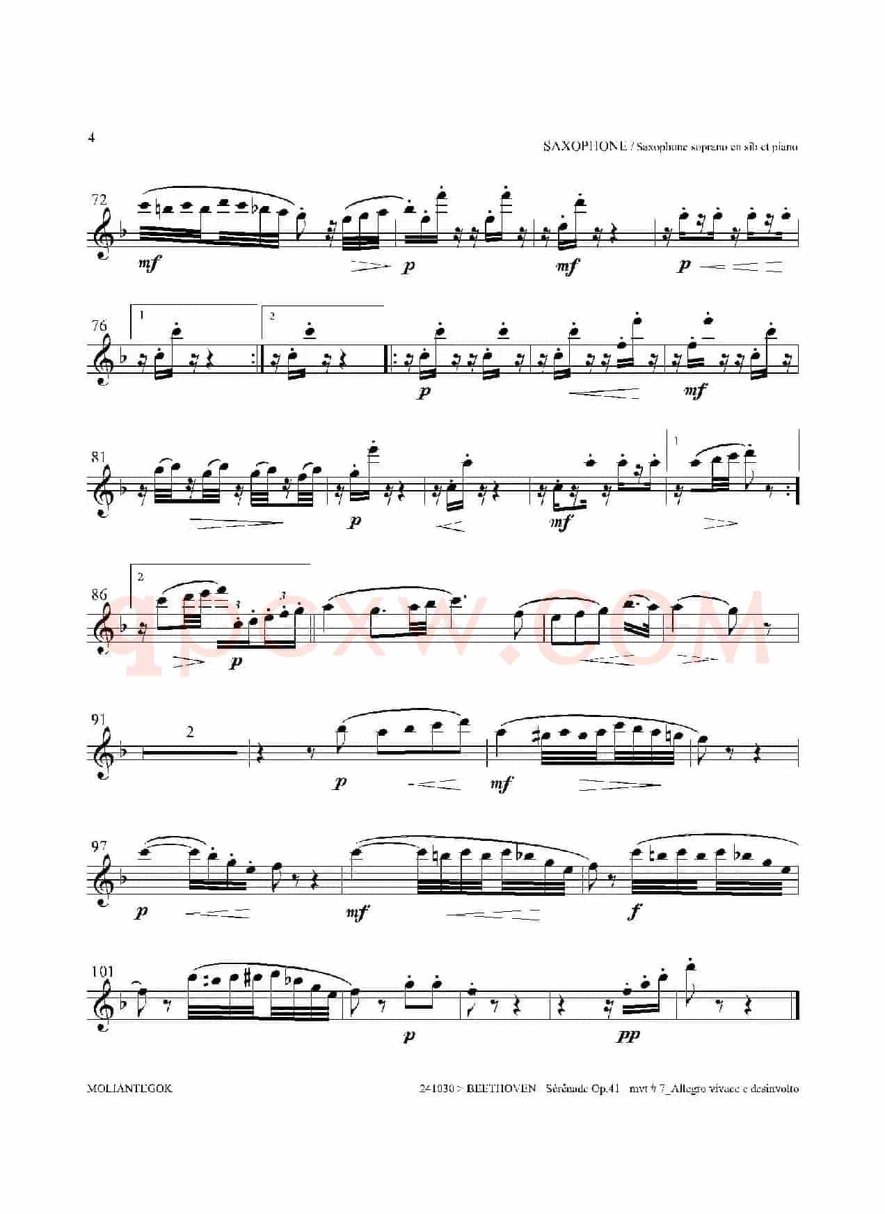 小夜曲 Op.41（高音萨克斯）