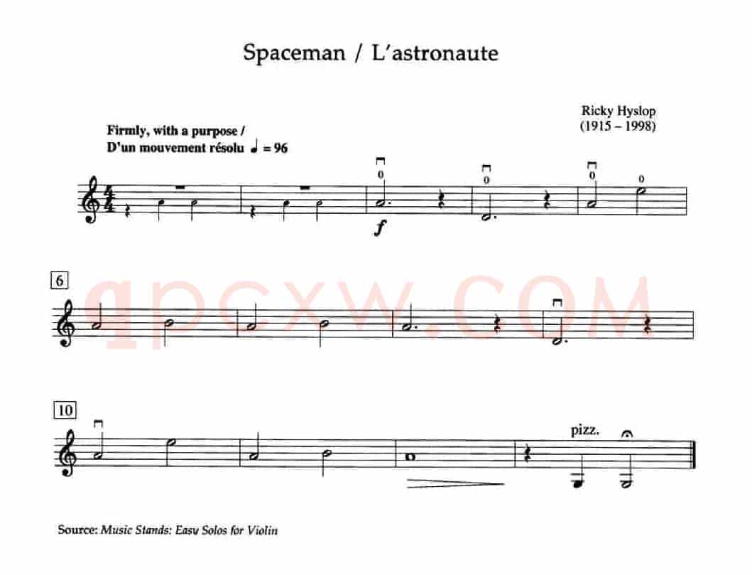 Ricky Hyslop Spaceman （加拿大小提琴考级·预备级）