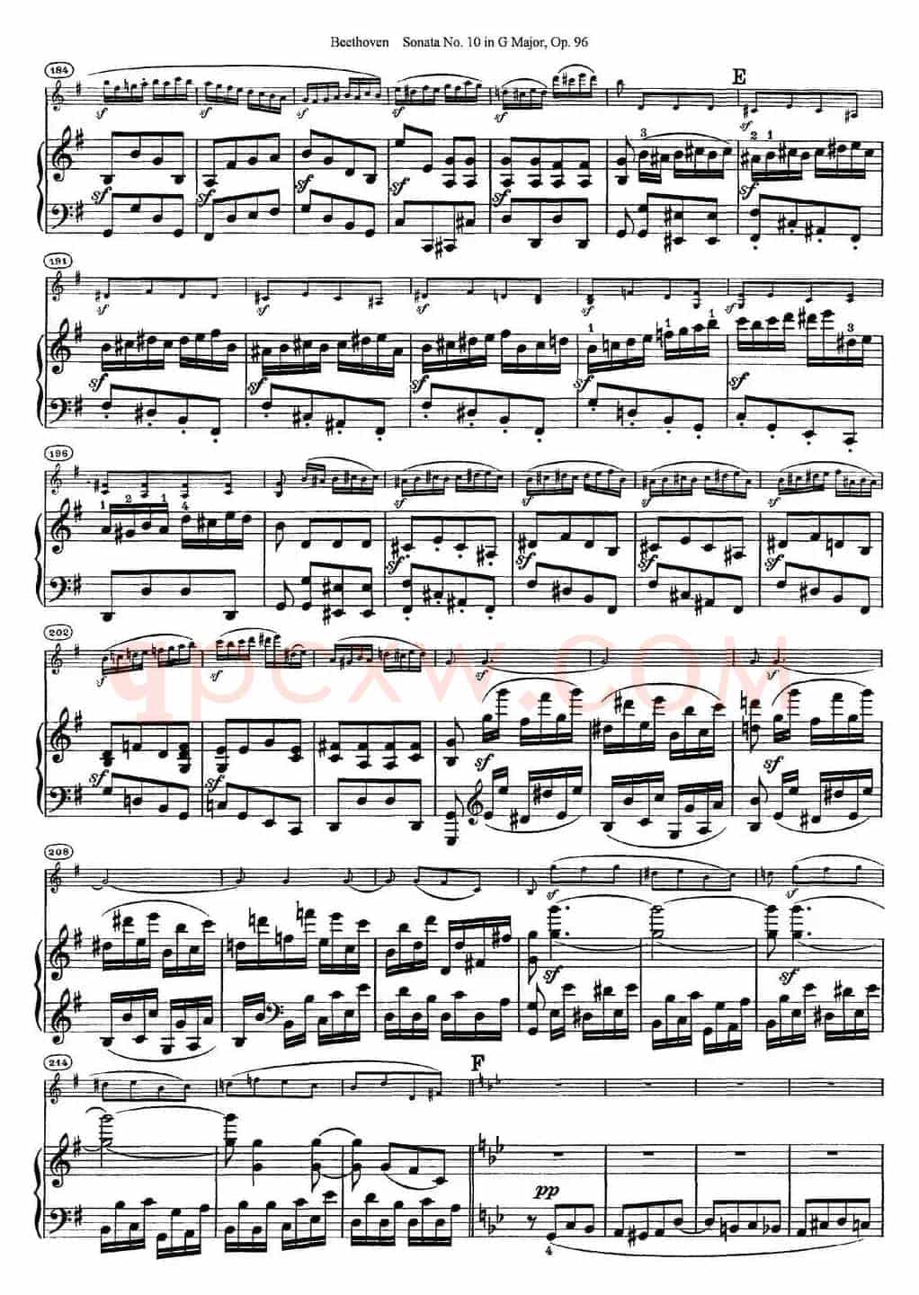 Violin Sonata No.10 in G Major Op.96（小提琴+钢琴伴奏）