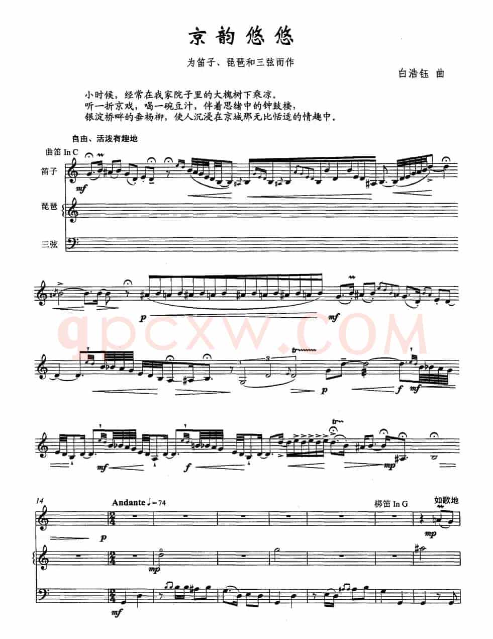 京韵悠悠（笛子+琵琶+三弦）