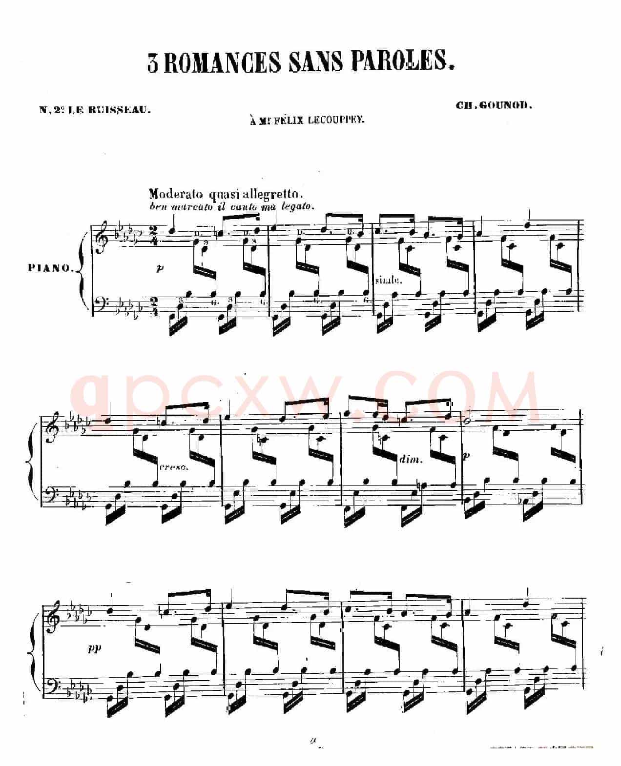 3 Romances Sans Paroles（3首无词浪漫曲 ·2. 小溪）