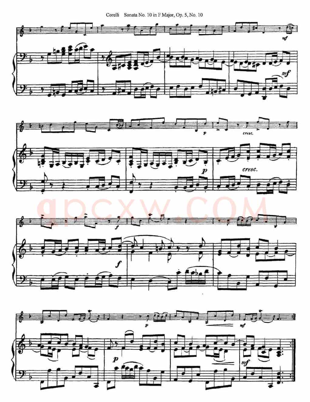 Sonata No.10 in F Major Op.5 No.10（小提琴+钢琴伴奏）