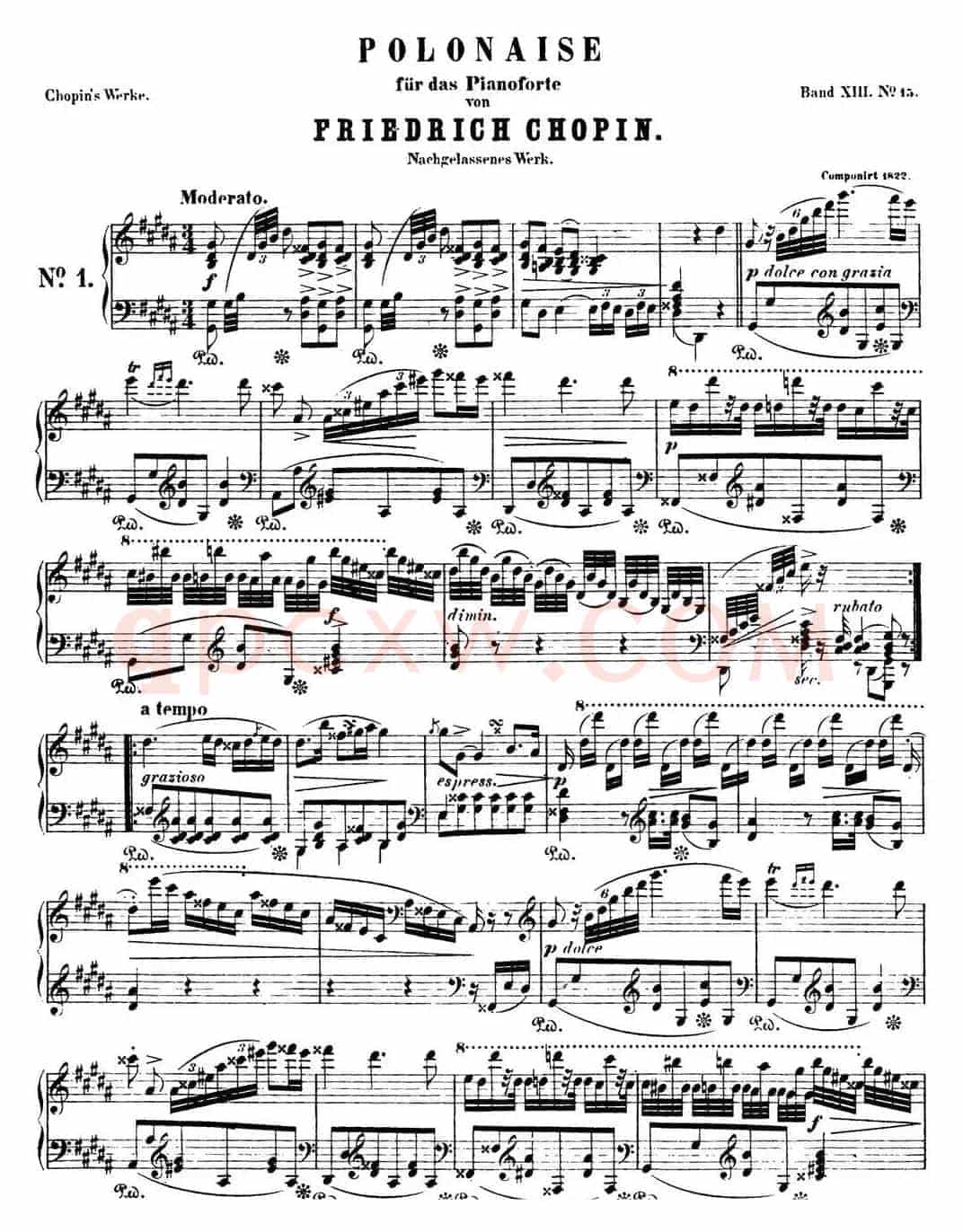 肖邦 波兰舞曲 Op.posth.P.1 No.3 升g小调