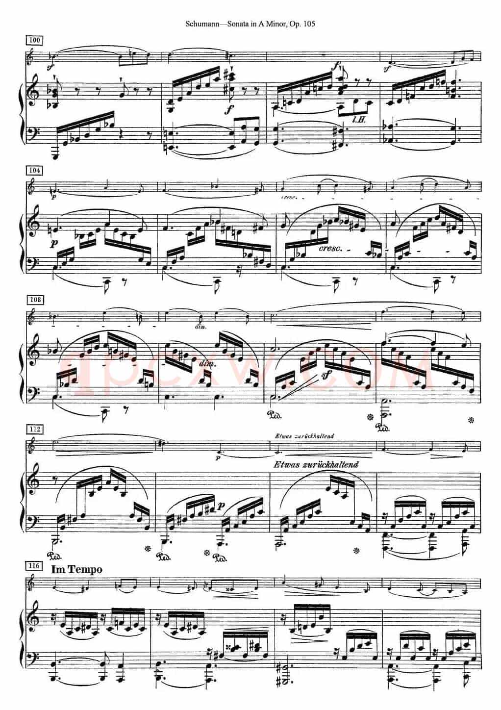 Violin Sonata in A minor Op.105（小提琴+钢琴伴奏）