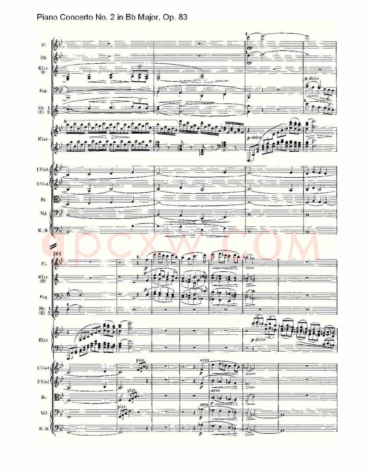 Bb大调钢琴第二协奏曲, Op.83第一乐章(一)