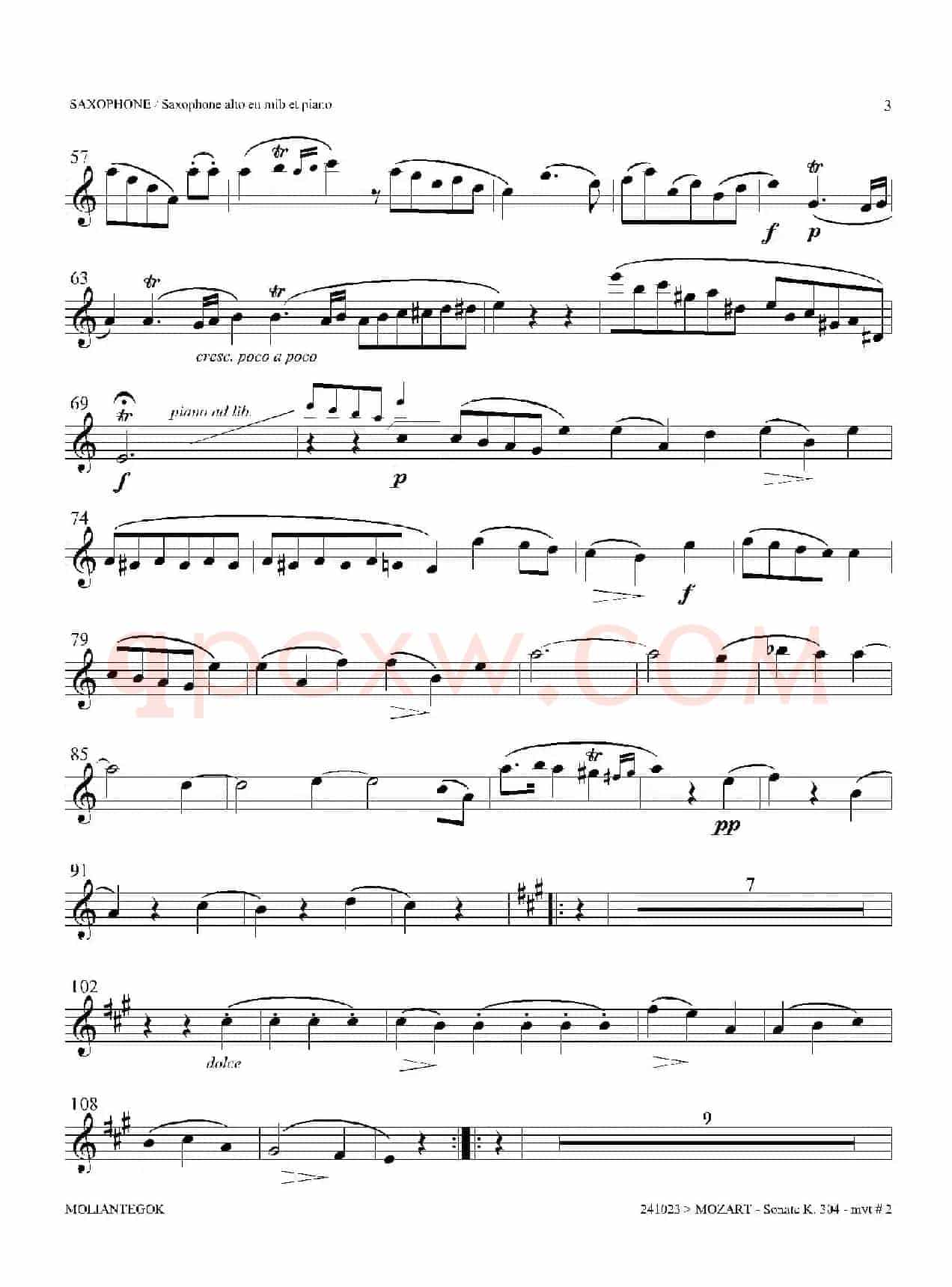 奏鸣曲 Op.304（中音萨克斯）