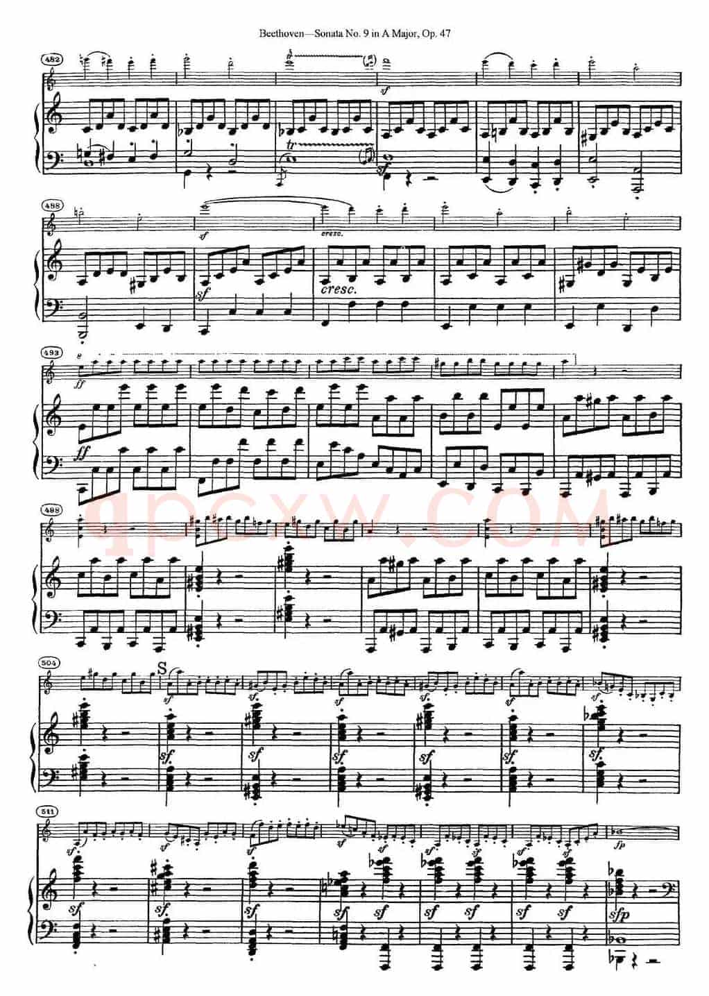 Violin Sonata No.9 in A Major Op.47（小提琴+钢琴伴奏）