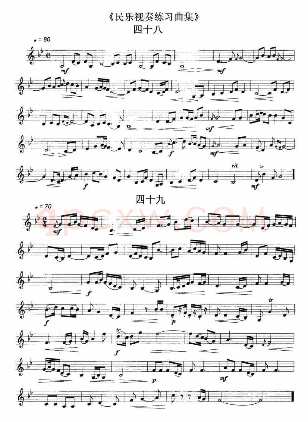 民乐视奏练习曲集（48—51）