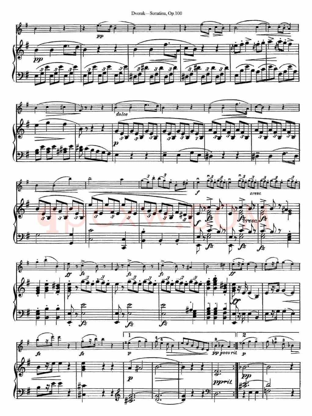 Violin Sonatina Op.100（小提琴+钢琴伴奏）