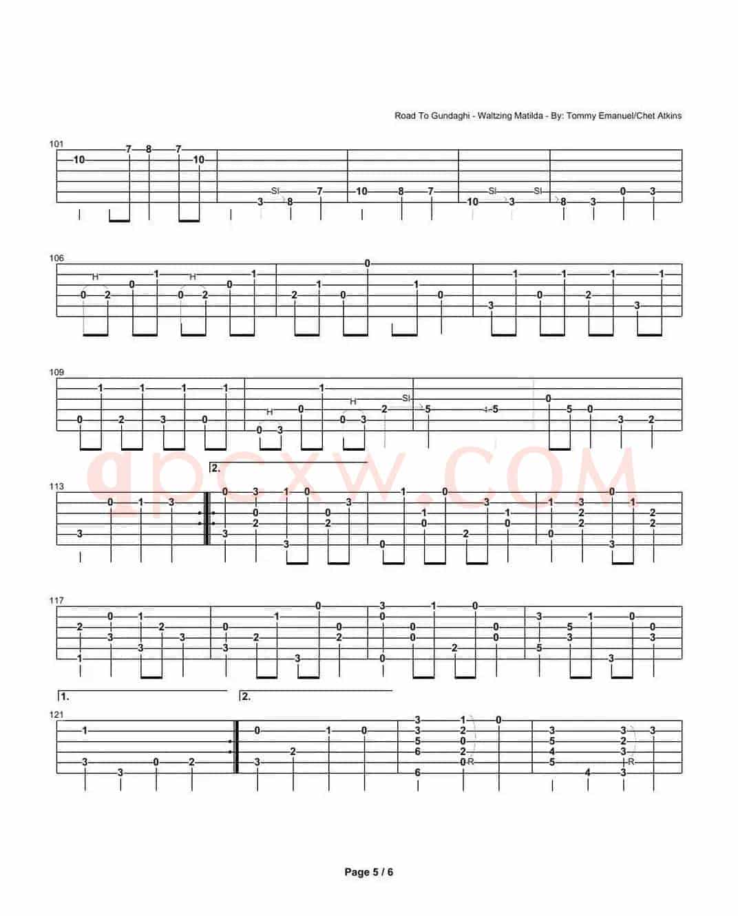 tommy emmanuel： road to gundaghi waltzing matilda（指弹吉它）