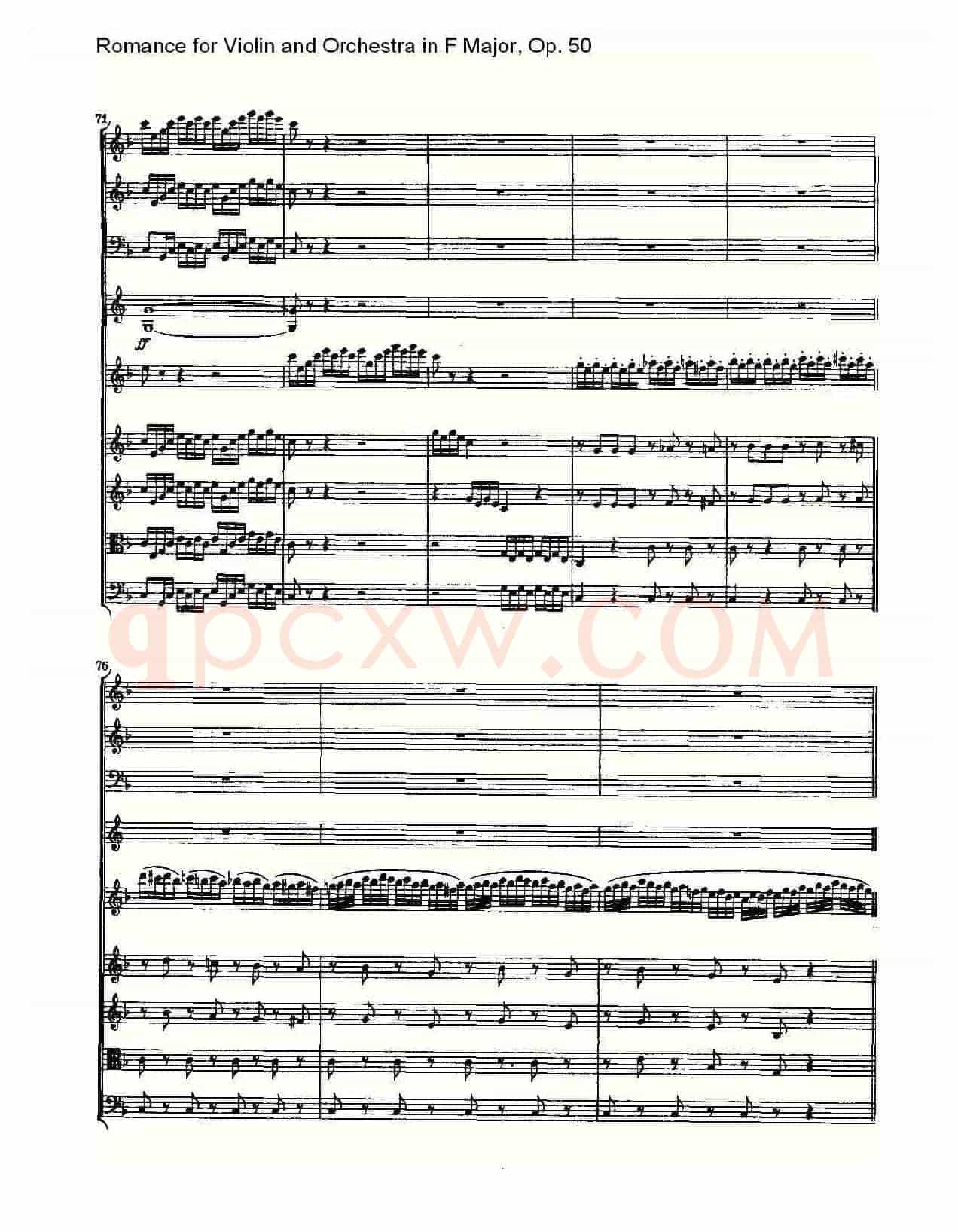 小提琴与管弦乐奏F大调浪漫曲 Op.50