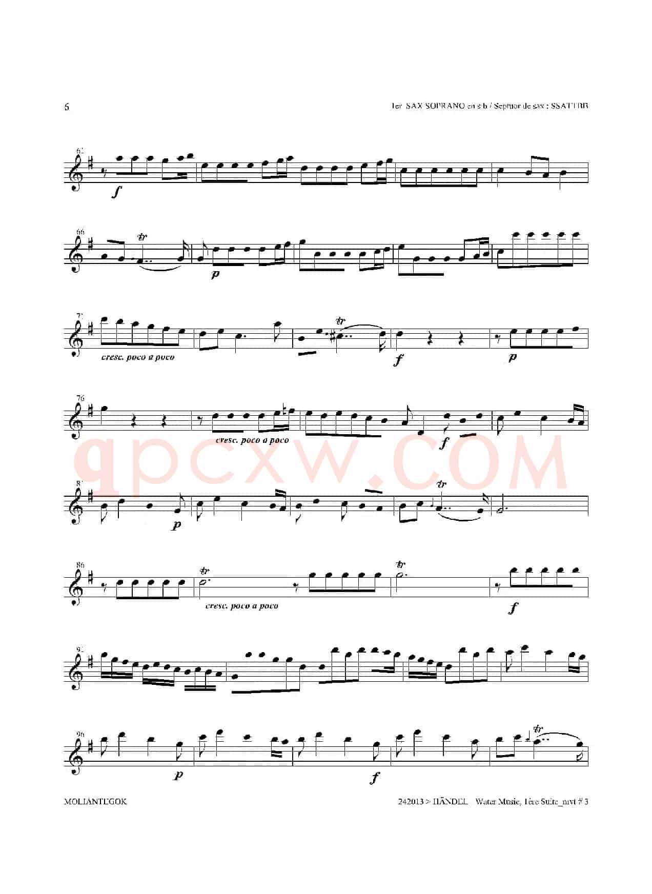 Water Music（HWV.348 No.1）（第一高音萨克斯）