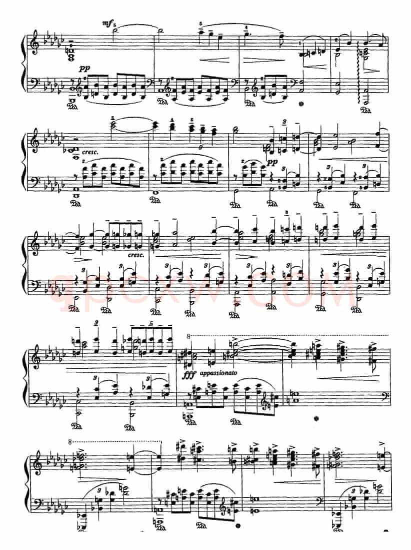 现代钢琴曲：26、哀歌（Op.3，No.1）