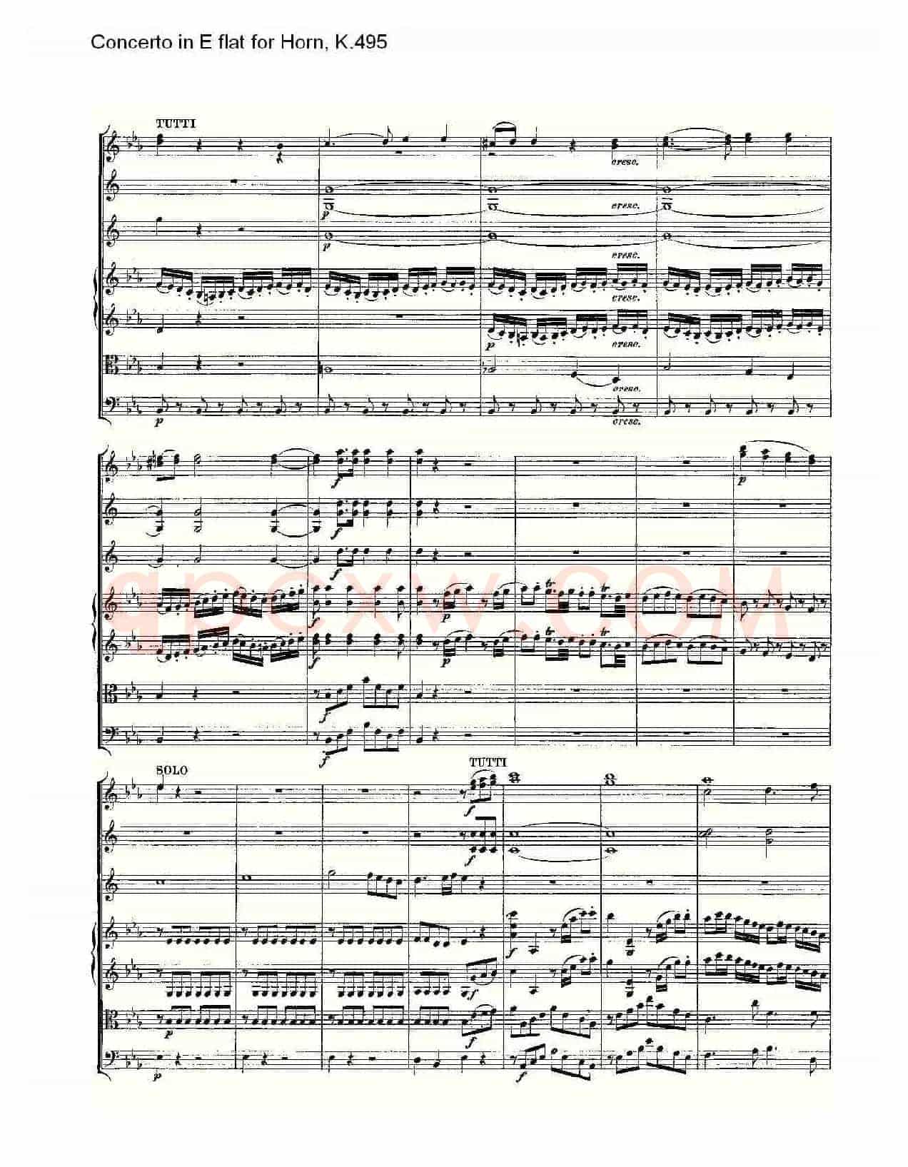 Concerto in E flat for Horn, K.495(Eb调法国号协奏曲, K.4)