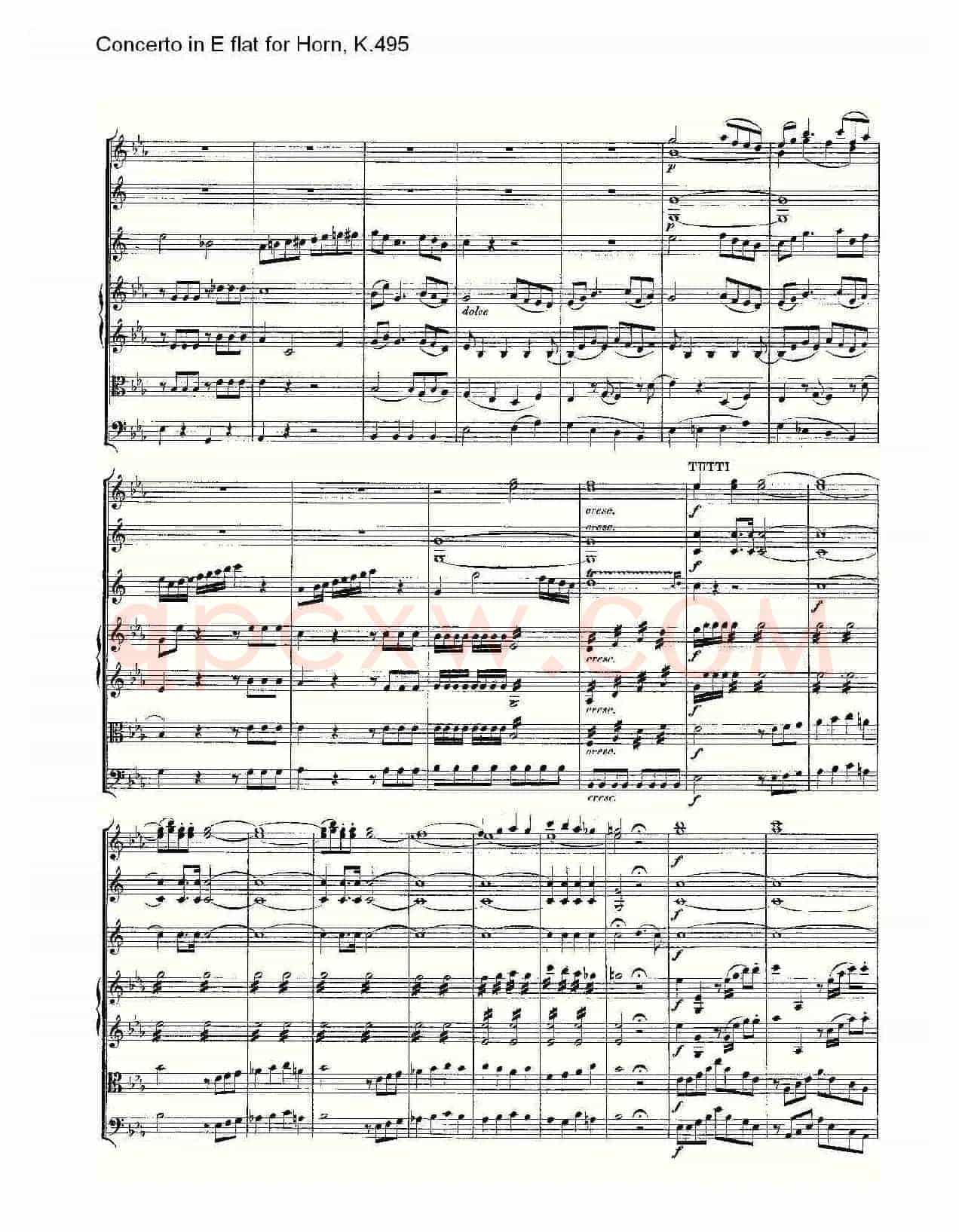Concerto in E flat for Horn, K.495(Eb调法国号协奏曲, K.4)