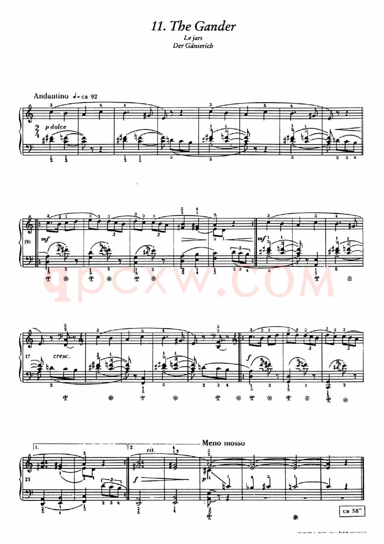 12 Folk Melodies(十二首民间曲调·11)