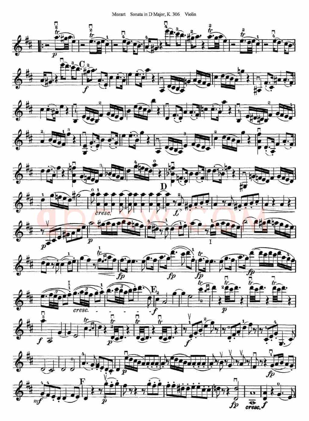 Violin Sonata in D Major K.306