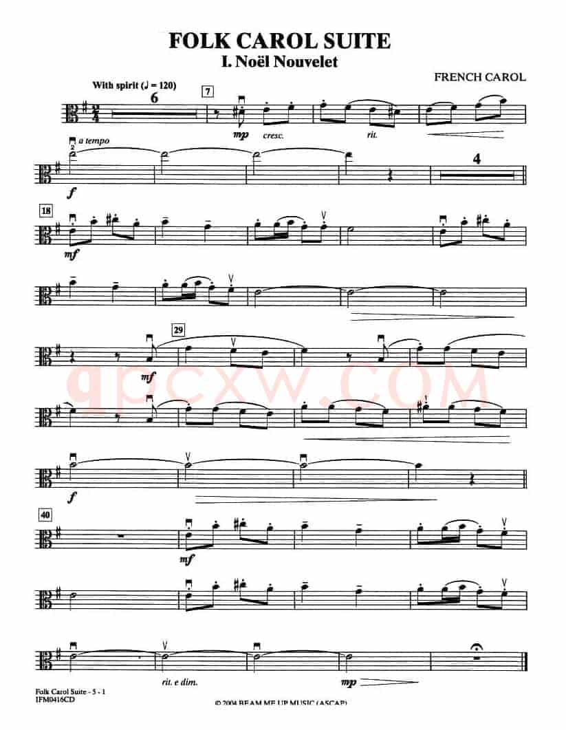 FOLK CAROL SUITE(中提琴分谱)