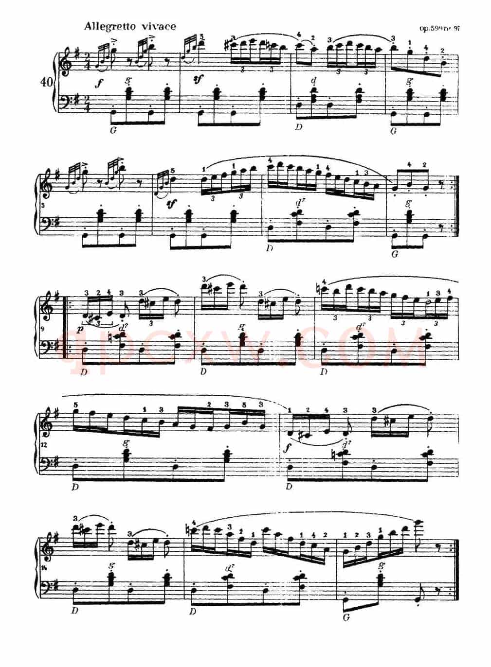 《车尔尼手风琴练习曲集》第Ⅰ册（第37—44首）