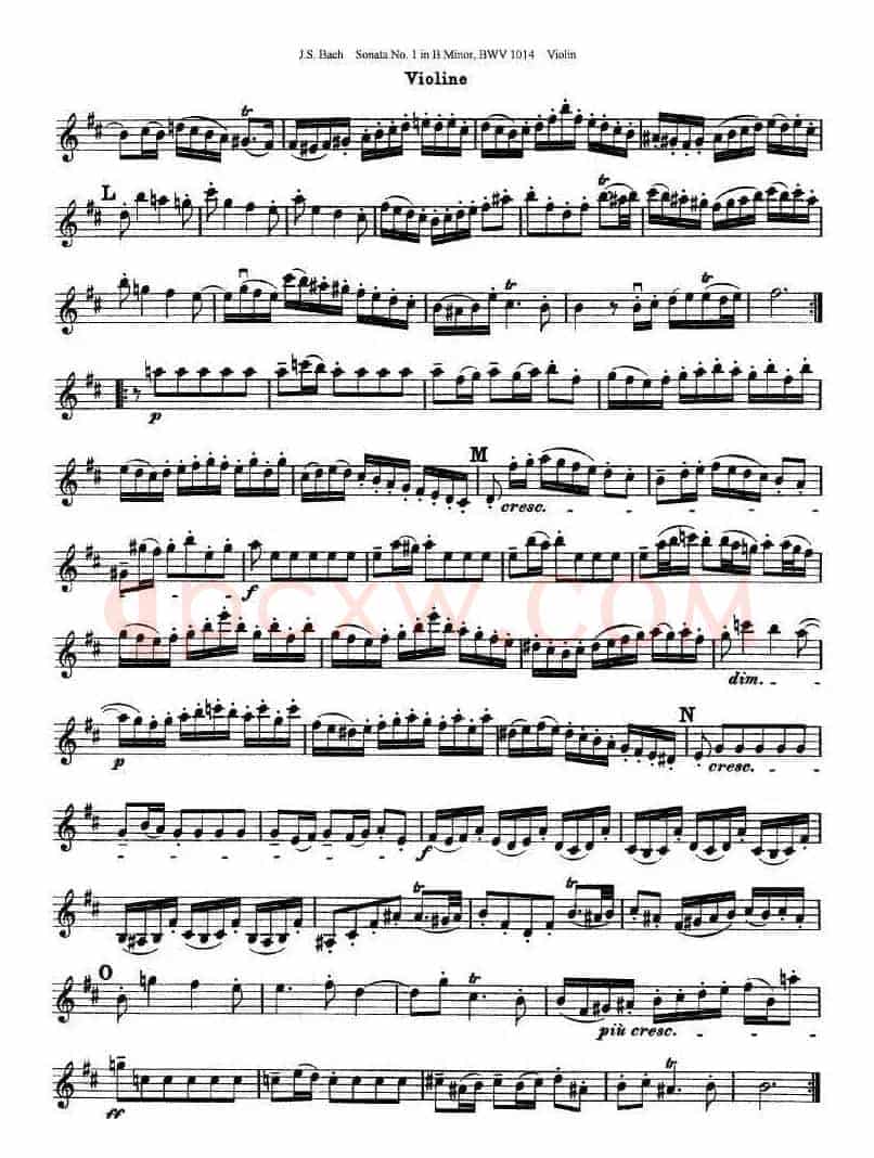 巴赫小提琴奏鸣曲No.1b小调（BWV 1014 [小提琴谱]）