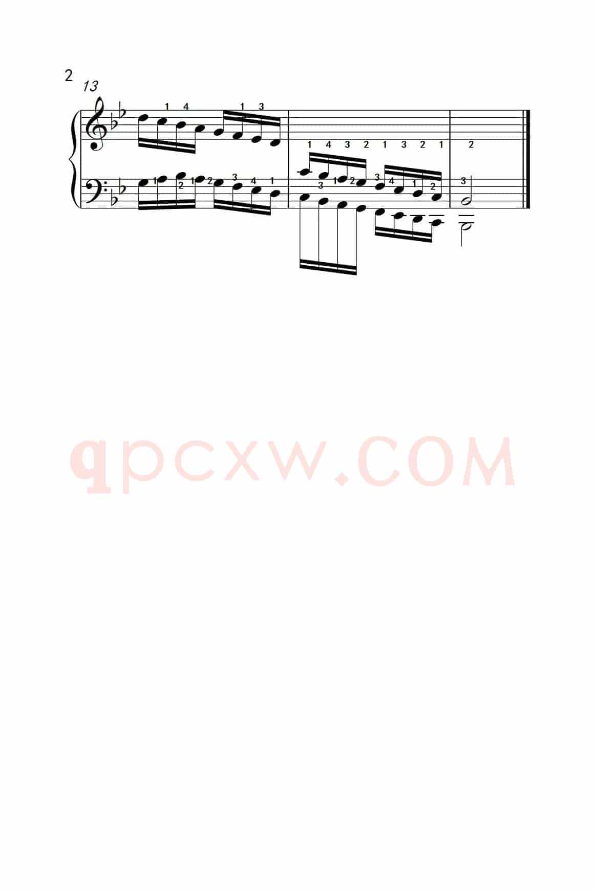 降B大调音阶（反向四个八度）（儿童钢琴练习曲）