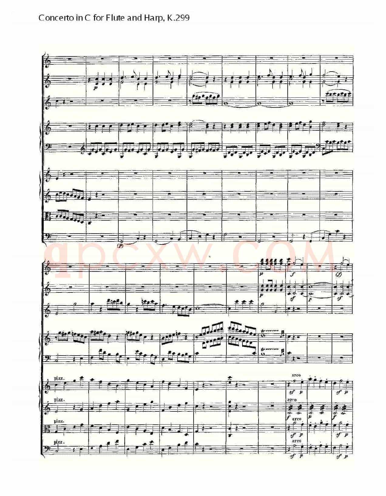 C调长笛与竖琴协奏曲, K.299（二）