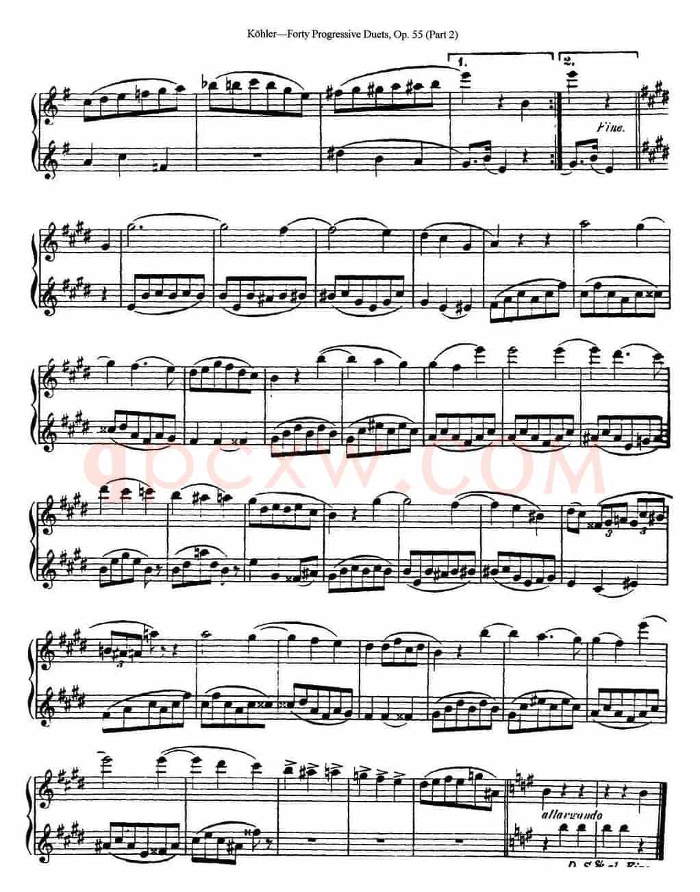 柯勒40首长笛提高练习曲OP.55（二重奏）（NO.12）