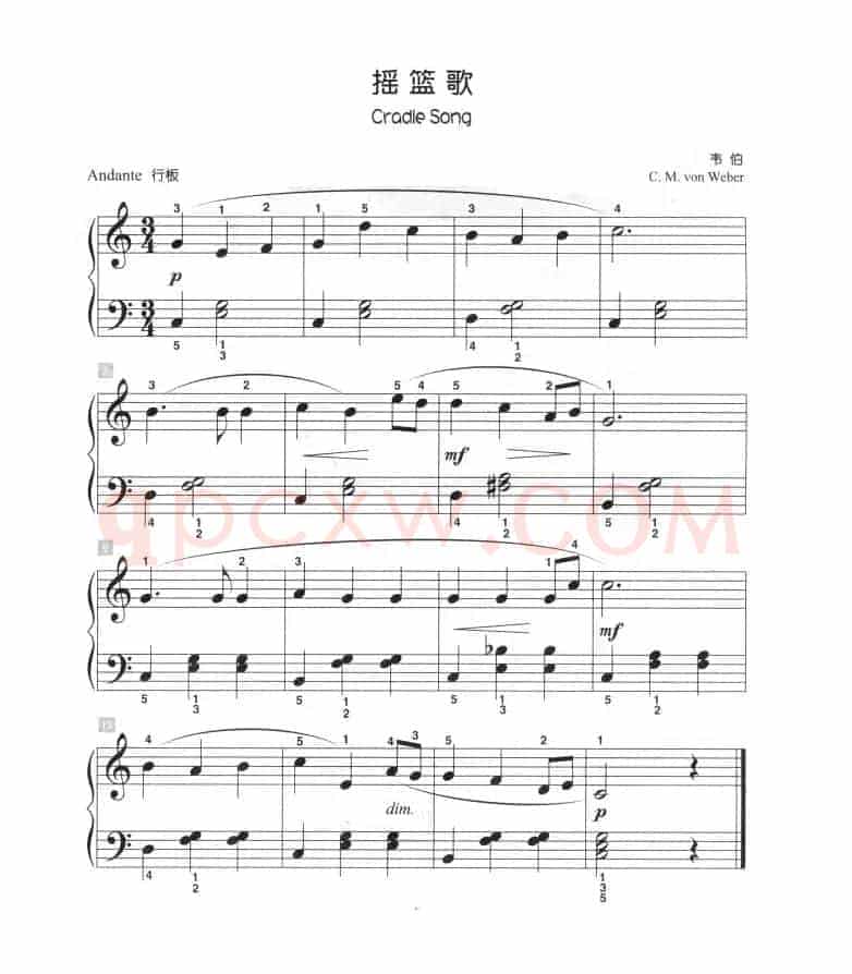 摇篮歌（儿童古典钢琴小品）